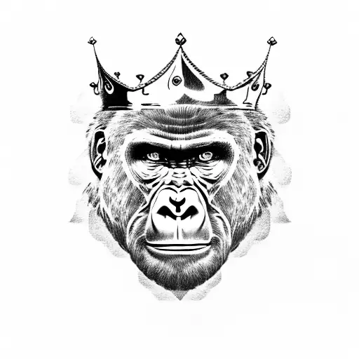 Gorilla Wears Crown