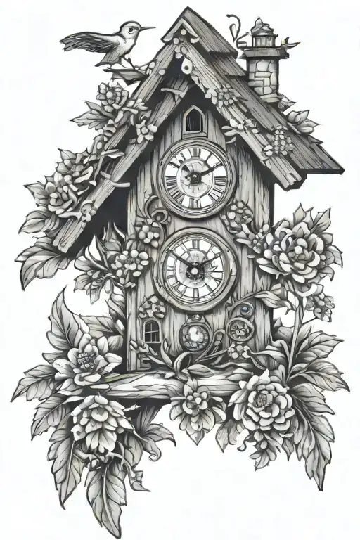 Cuckoo Clock Heavily German Influenced With Edelweiss Flowers German Cottage Simple