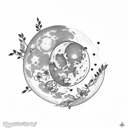 Moon With Oleander Flower