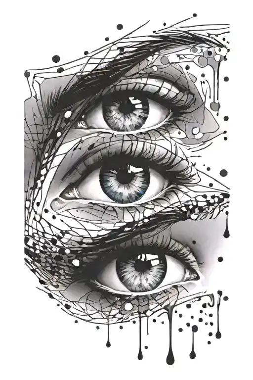 Eyes Abstract Wipshaiding Splashes Of Paint