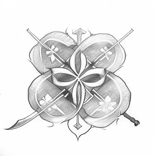 5 Leaf Clover With Sword