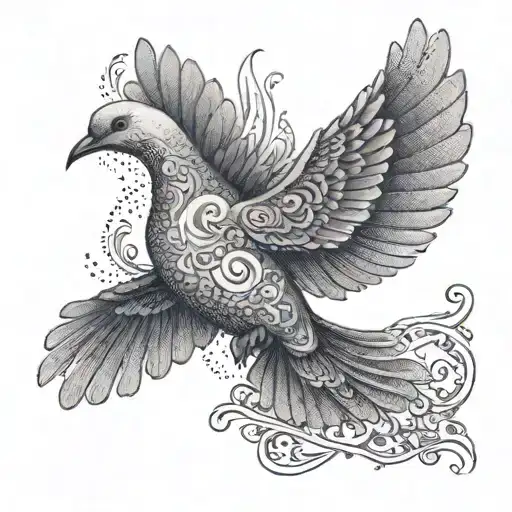 An Intricate Design Of A Dove Carrying A Bible Verse In Its Beak