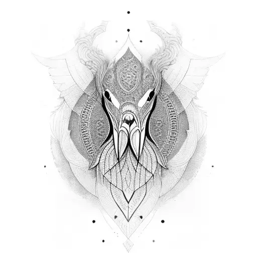 A Intricate Design Of Black Feathers Forming The Shape Of A Goose