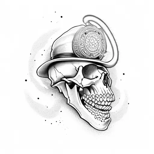 Skull Music Rap Cylinder Hat