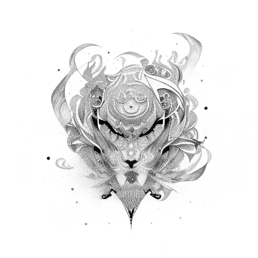 An Abstract Design Inspired By The Movement And Flow Of Tattoo Ink