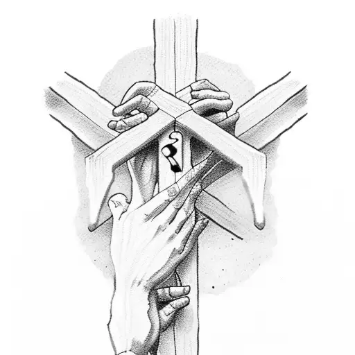 Prayer Hands Jesus Crucifix