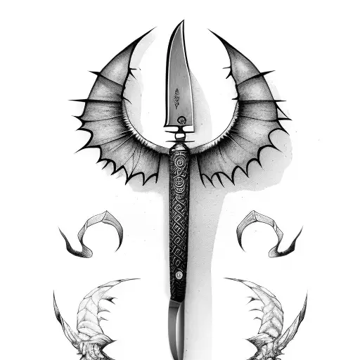 Knife With Bat Wings