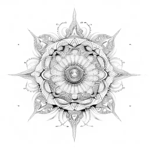 A Mesmerizing Mandala Design Incorporating Beach Elements Like Seashells And Waves