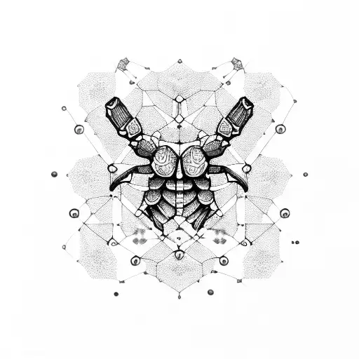 Scorpio Constellation Surrounded By Intricate Dotwork Patterns