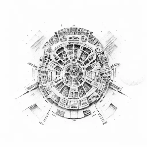 Millennium Falcon Flying Through A Galaxy