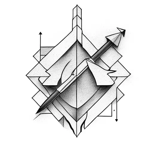 Straight Arrow With Curves Going Over The Line Of The Arrow