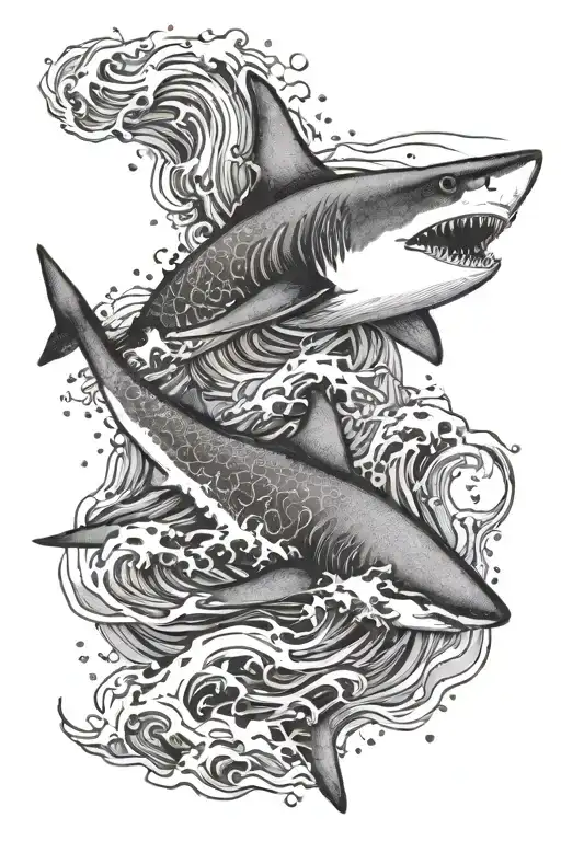 Waves And Shark