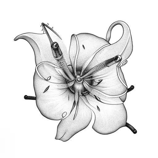 Fishing Rod With Lilium Flower Bait