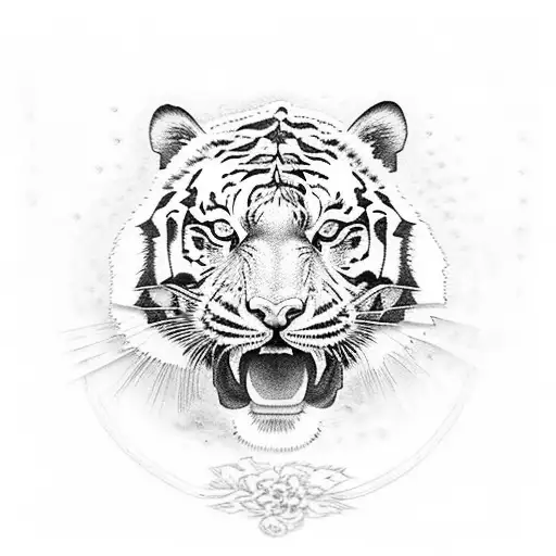 Thai Style Tiger Tattoo Large