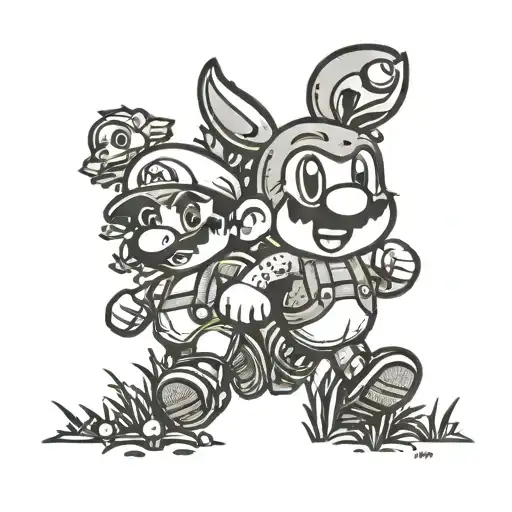 Nintendo Characters As Mini Versions Running Around The Forest
