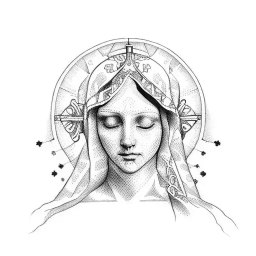 A Minimalist Design Of The Virgin Mary
