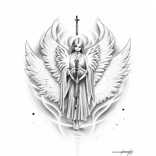 Angel With Ak47 Tattoo Detailed Tattoo Awesome