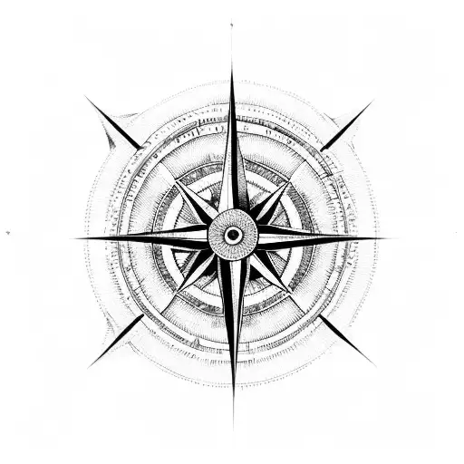 A Compass Intertwined With Musical Notes