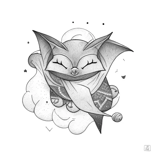 A Sleeping Bat Wrapped In A Cozy Scarf