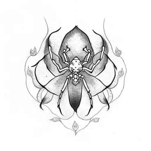 Dragon With Spider Lily Flowers And Enso Circle