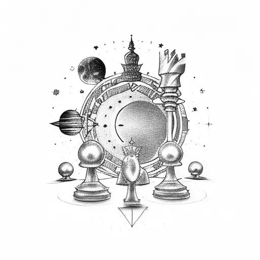 Chess Pieces In A Celestial Setting