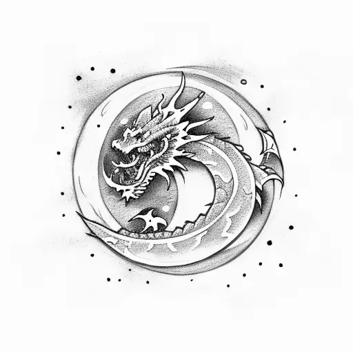 Moon With Dragon