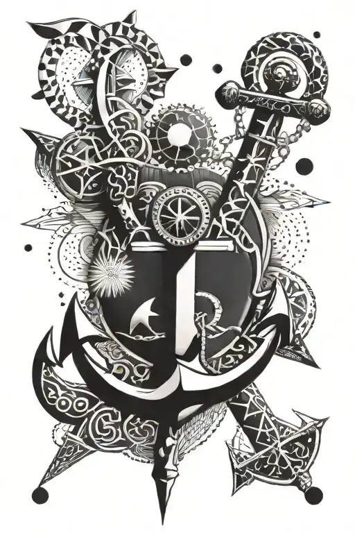 Anchor Geo Symteric Shapes Tatto