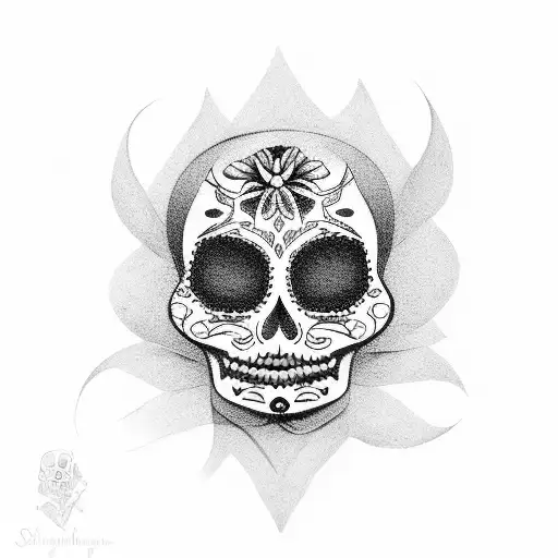 Sugar Skull And Little Girl