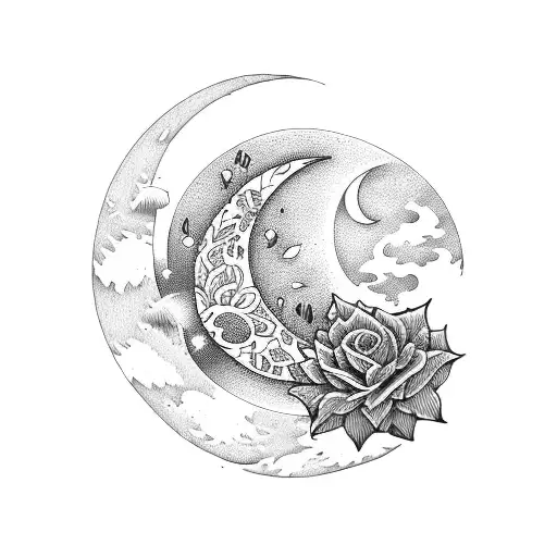 Moon And Flower