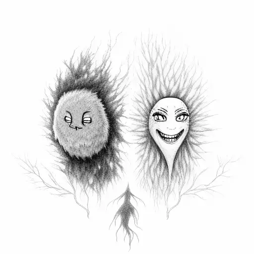 Spirited Away Soot Spirit And Tree Spirit In Lightning