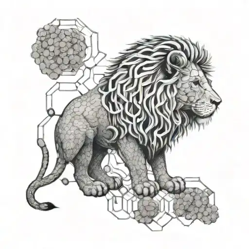 Lion In Honeycombs