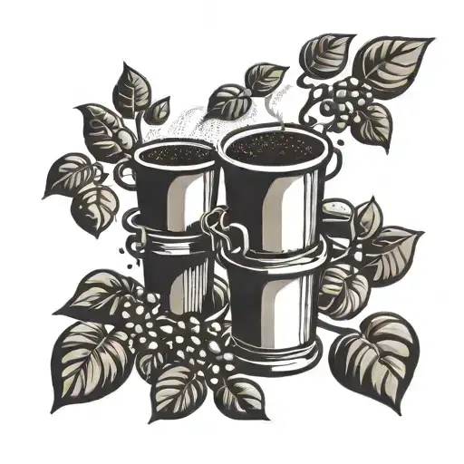 An Abstract Representation Of Coffee Beans Transforming Into Refinery Smoke Stacks