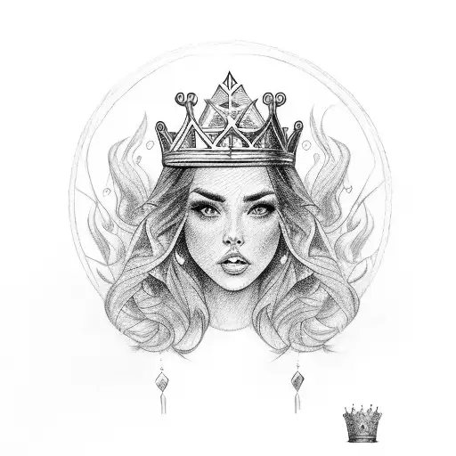 A Brunette Queen With A Stella Star And Arthur's King's Crown