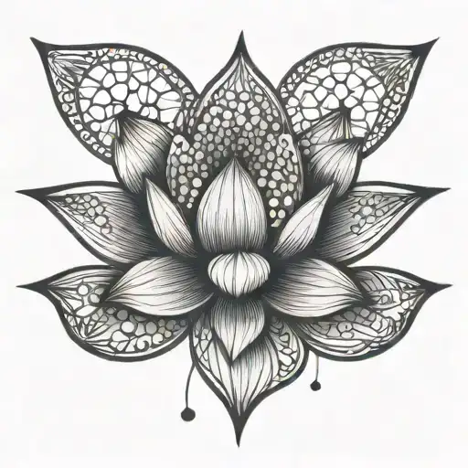 Lotus And Flower Of Life Intertwined