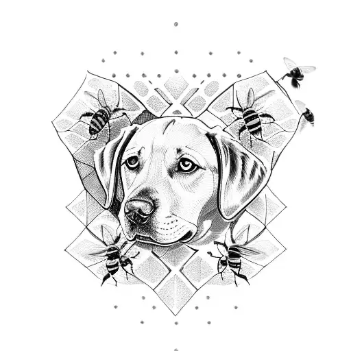 Yellow Lab With A Bee