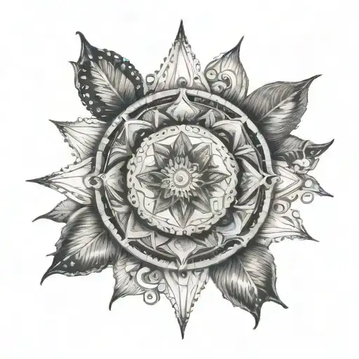 An Intricate Mandala Design Incorporating Elements Of The Ocean And Travel