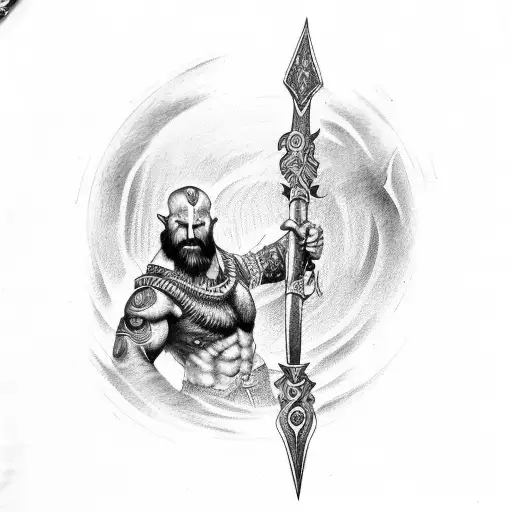 Creating A Tattoo Inspired By Nordic Mythology Featuring Kratos Wielding A Battle Axe