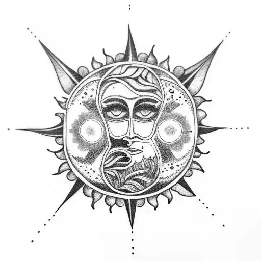 Sun And Moon With Plants