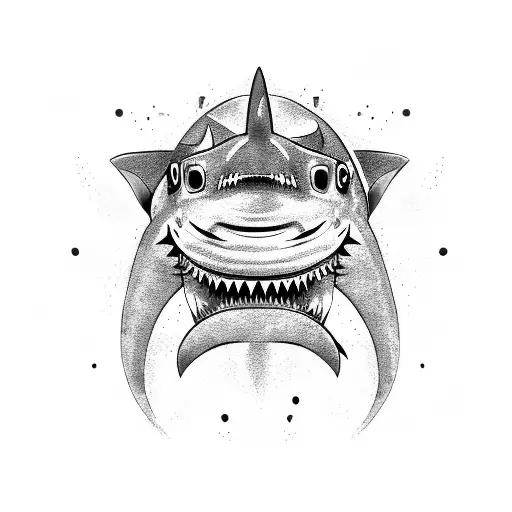 A Fierce Shark Wearing A Carnaval Mask
