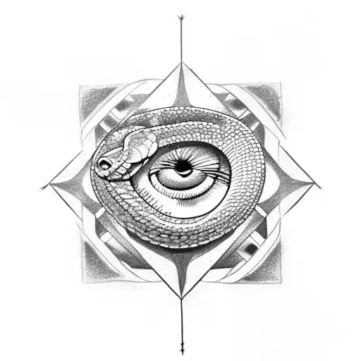 Snake Eye On Middle Of Triangle