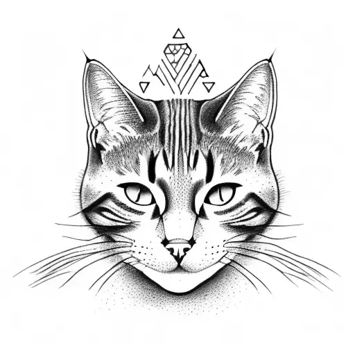 A Cats Face In The Forest