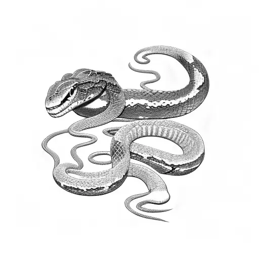 Snake With Flowers And Sword