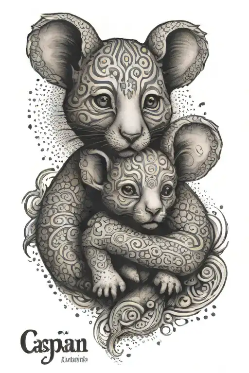 Tattoo Of Baby Boy Name Caspian And Dob 18-11-2018 On A Mans Arm