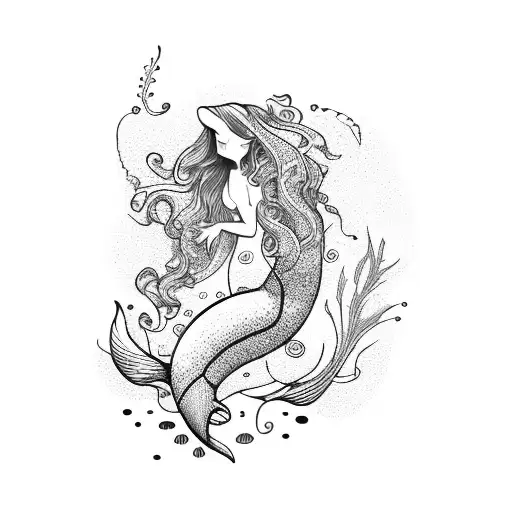 A Mermaid Singing A Beautiful Melody With The Ocean Waves As Her Backdrop