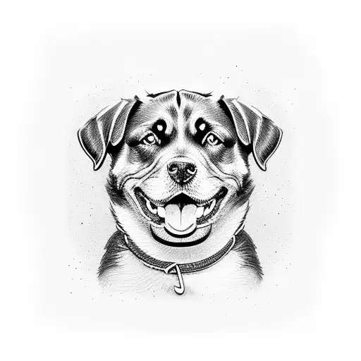 Vintage Rottweiler In Portrait Frame