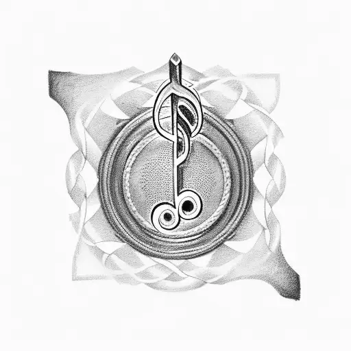 A Music Note Intertwined With A Police Badge