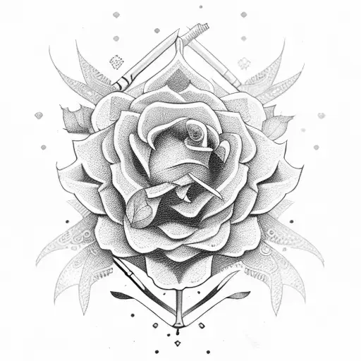 Flowers And Swords In Arabic Style