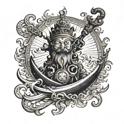 A Chinese God Use Anchor To Attack The Sun