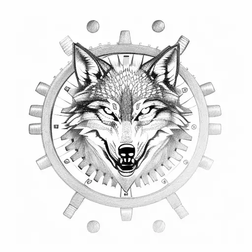 A Clockwork Wolf With Gears And Cogs