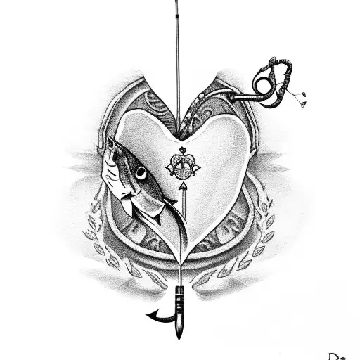 Ace Of Hearts Caught With A Fishing Rod